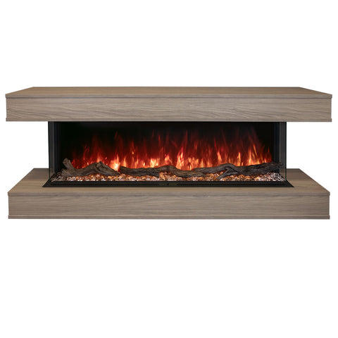 Image of Modern Flames Driftwood Grey Finish LPM-6816 Premium Wall Mounted Cabinet | WMC-68LPM-DW