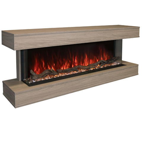Modern Flames Driftwood Grey Finish LPM-6816 Premium Wall Mounted Cabinet | WMC-68LPM-DW
