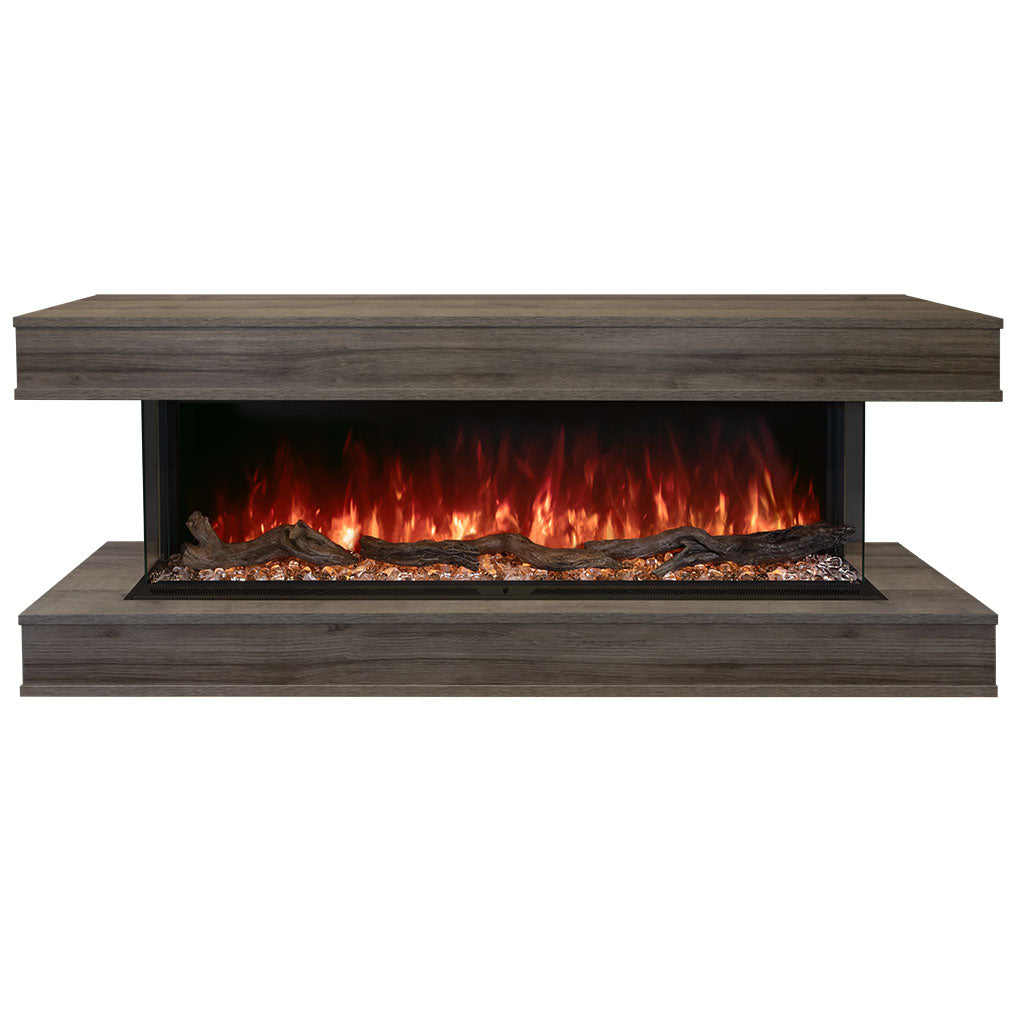 Modern Flames Driftwood Grey Finish LPM-8016 Premium Wall Mounted Cabinet | WMC-80LPM-DW