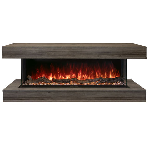 Image of Modern Flames Driftwood Grey Finish LPM-8016 Premium Wall Mounted Cabinet | WMC-80LPM-DW