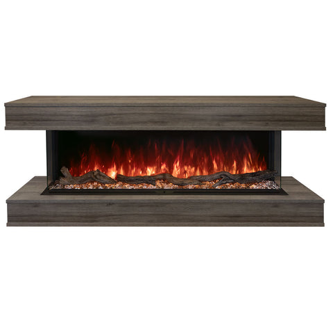 Modern Flames Driftwood Grey Finish LPM-6816 Premium Wall Mounted Cabinet | WMC-68LPM-DW