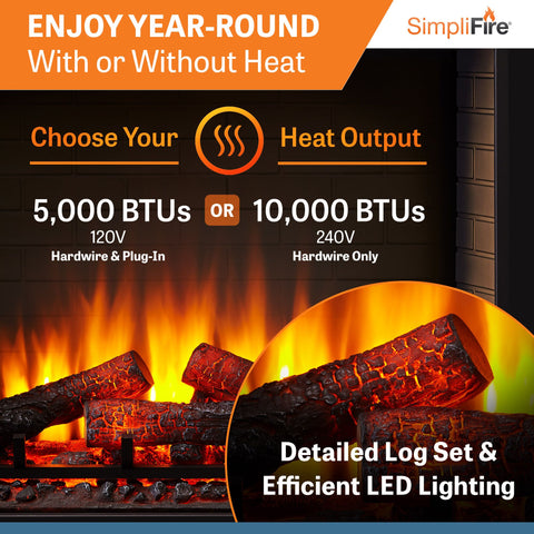 Image of SimpliFire 30" Built-In Electric Fireplace | SF-BI30-EB