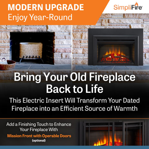 Image of SimpliFire 35" Traditional Electric Fireplace Insert | SF-INS35