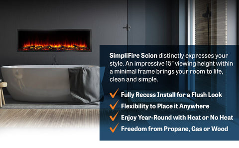 Image of SimpliFire Scion 43" Built-In Linear Electric Fireplace | SF-SC43-BK