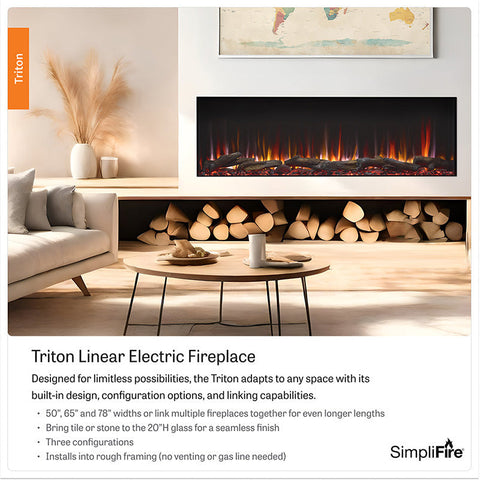 Image of SimpliFire Triton 78-Inch Multi-View Smart Electric Fireplace | SF-TR78