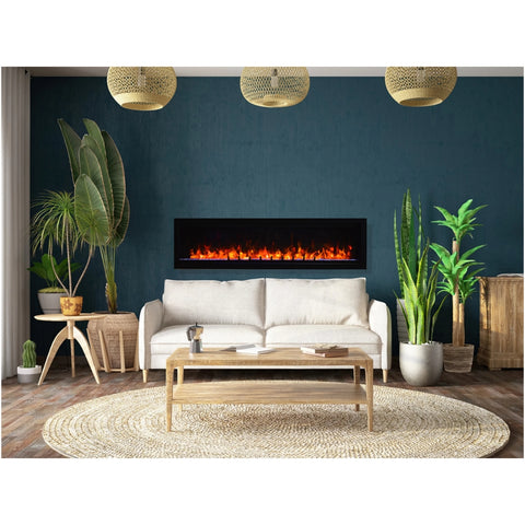 Image of Amantii Evolution Linear 60" Fire & Ice Electric Fireplace | EVO6020