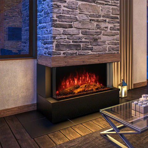 Image of Amantii Tru View Bespoke 45" 3-Sided Built-in Electric Fireplace | TRV-45 BESPOKE