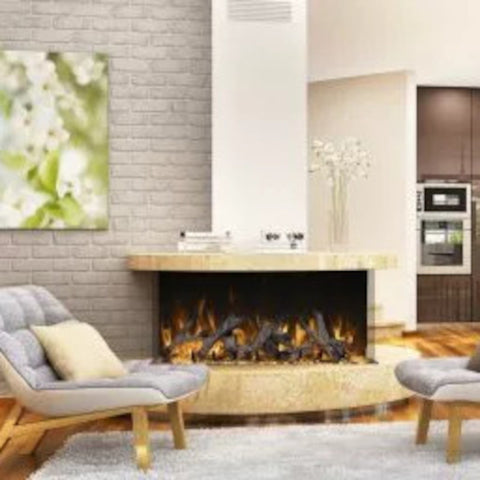 Image of Amantii Tru View Bespoke 65" 3-Sided Built-in Electric Fireplace | TRV-65 BESPOKE