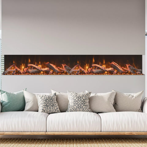 Image of Amantii Tru View Bespoke 75" 3-Sided Built-in Electric Fireplace | TRV-75 BESPOKE