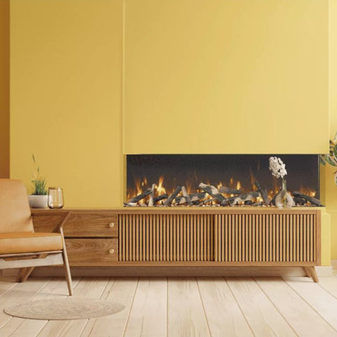 Image of Amantii Tru View Bespoke 85" 3-Sided Built-in Electric Fireplace | TRV-85 BESPOKE