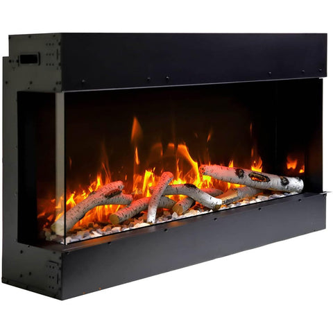 Image of Amantii Tru-View Slim 30" Indoor/Outdoor Built-In 3-Sided Glass Smart Electric Fireplace | 30-TRV-SLIM