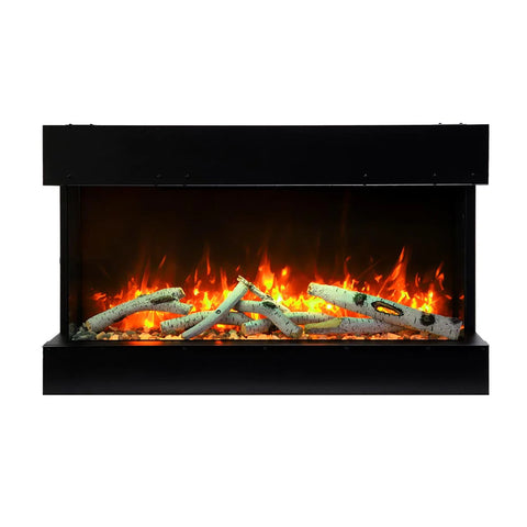 Image of Amantii Tru-View Slim 40" Indoor/Outdoor Built-In 3-Sided Glass Smart Electric Fireplace | 40-TRV-SLIM