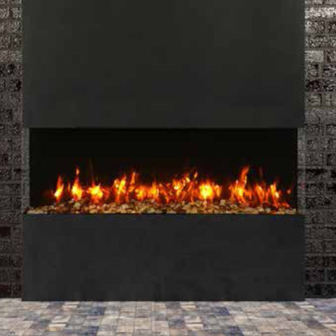 Image of Amantii Tru-View Slim 60" Indoor/Outdoor Built-In 3-Sided Glass Smart Electric Fireplace | 60-TRV-SLIM