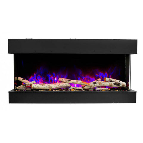 Image of Amantii Tru-View Slim 72" Indoor/Outdoor Built-In 3-Sided Glass Smart Electric Fireplace | 72-TRV-SLIM