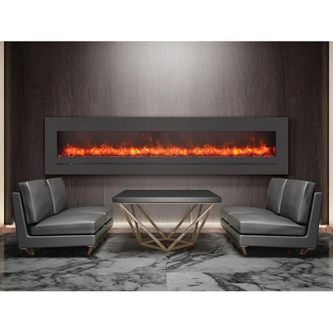 Image of Amantii WM-FML-STL Linear 34" Electric Fireplace | WM-FML-34-4023-STL