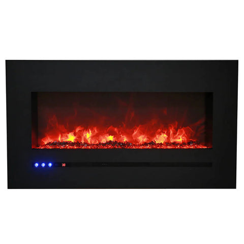 Image of Amantii WM-FML-STL Linear 34" Electric Fireplace | WM-FML-34-4023-STL