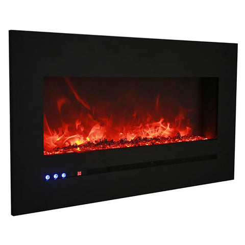 Image of Amantii WM-FML-STL Linear 34" Electric Fireplace | WM-FML-34-4023-STL