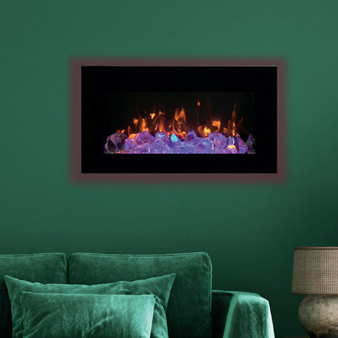 Image of Amantii WM-FML-STL Linear 34" Electric Fireplace | WM-FML-34-4023-STL