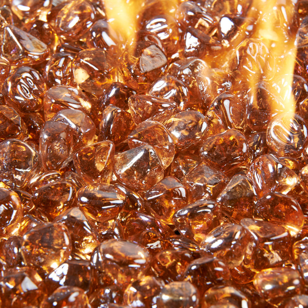 Large Tempered Fire Glass Diamonds. (5lb Container)