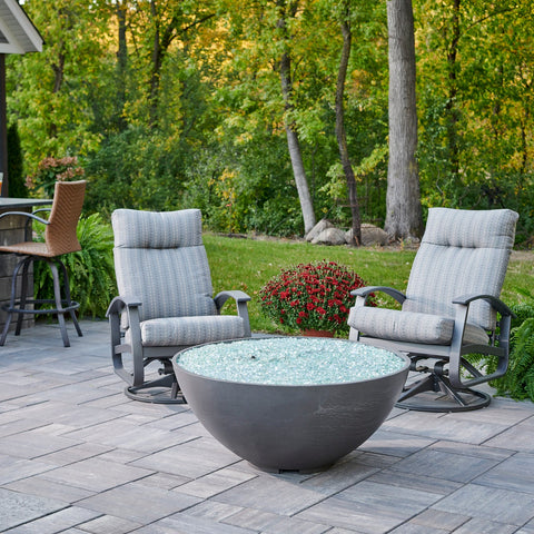 Image of The Outdoor GreatRoom Company Midnight Mist Cove Edge 42" Round Gas Fire Pit Bowl | CV-30EMM