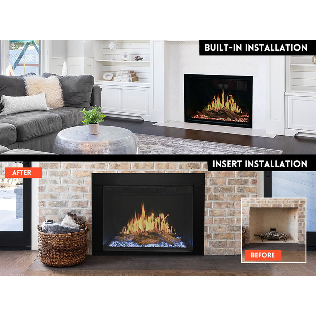 Modern Flames Orion Traditional 26" Heliovision Virtual Built-in Electric Fireplace | OR26-TRAD