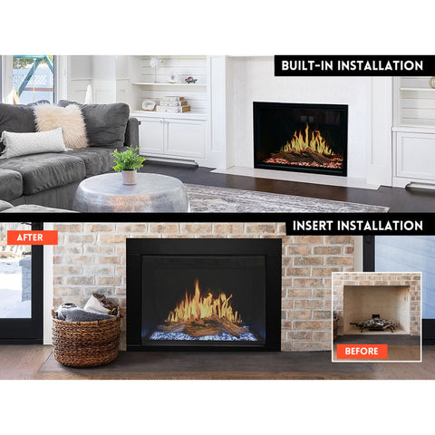 Image of Modern Flames Orion Traditional 26" Heliovision Virtual Built-in Electric Fireplace | OR26-TRAD
