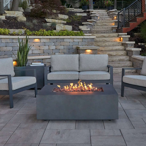 Image of Real Flame Aegean 42" Rectangle Propane or Natural Gas Fire Pit Table | C9811LP-WSLT