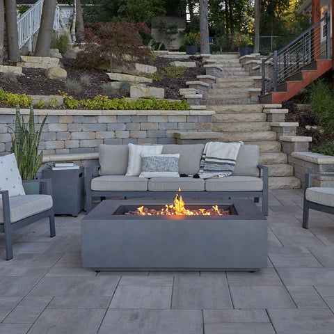 Real Flame Aegean 50" Rectangle Propane or Natural Gas Fire Pit Table | C9813LP-WSLT