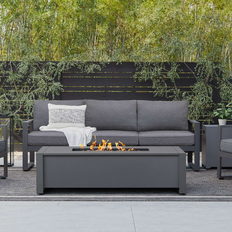 Real Flame Keenan 52" Rectangle Propane Fire Pit Table | 6340LP-GRY
