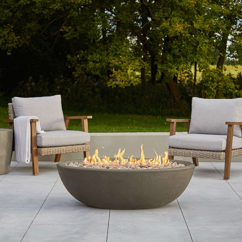 Image of Real Flame Riverside 48" Oval Propane Fire Pit Bowl | 590LP-GLG