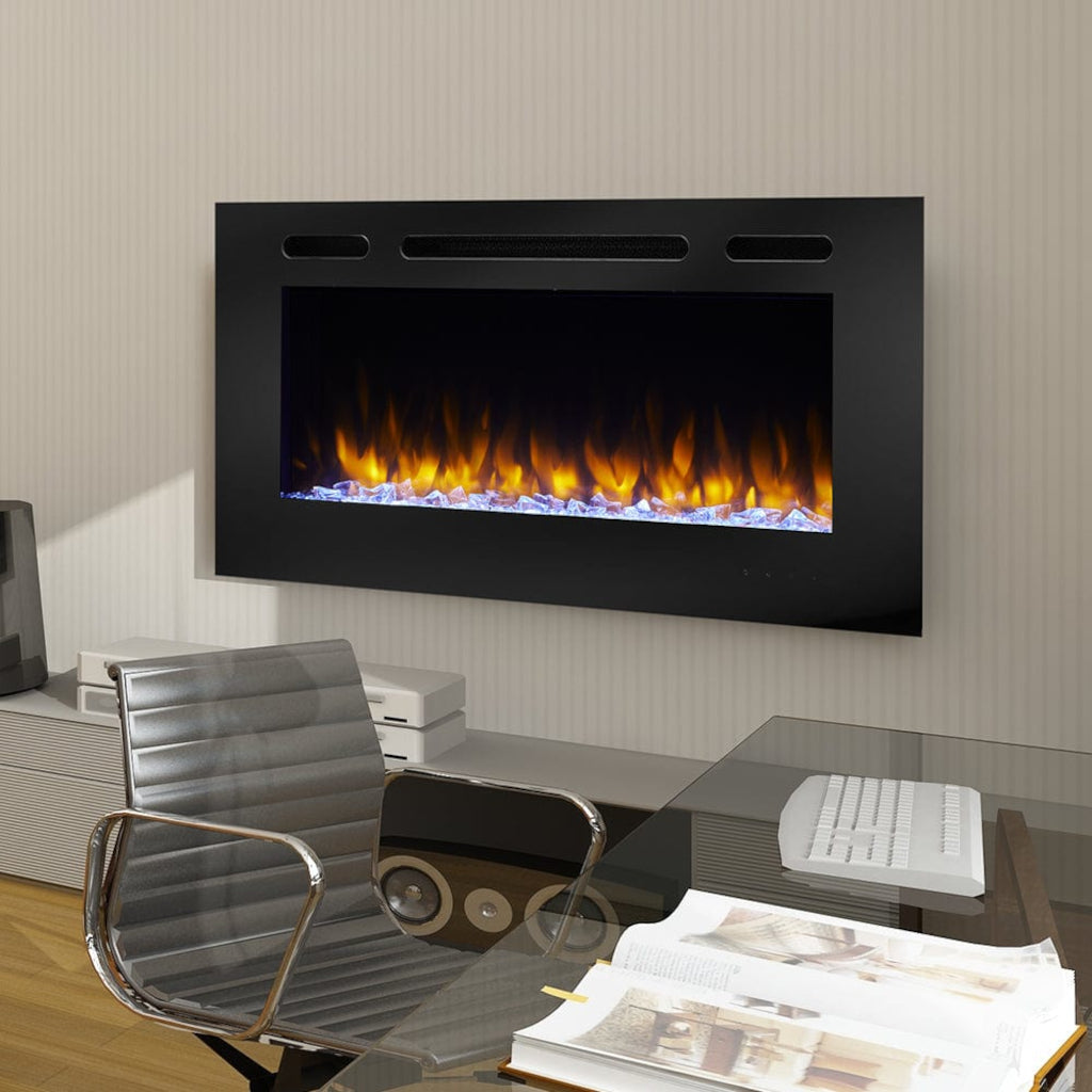 SimpliFire Allusion 40" Wall Mount/Recessed Linear Electric Fireplace | SF-ALL40-BK