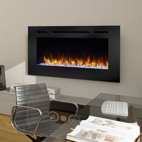 Image of SimpliFire Allusion 40" Wall Mount/Recessed Linear Electric Fireplace | SF-ALL40-BK