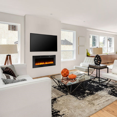 Image of SimpliFire Allusion 48" Wall Mount/Recessed Linear Electric Fireplace | SF-ALL48-BK