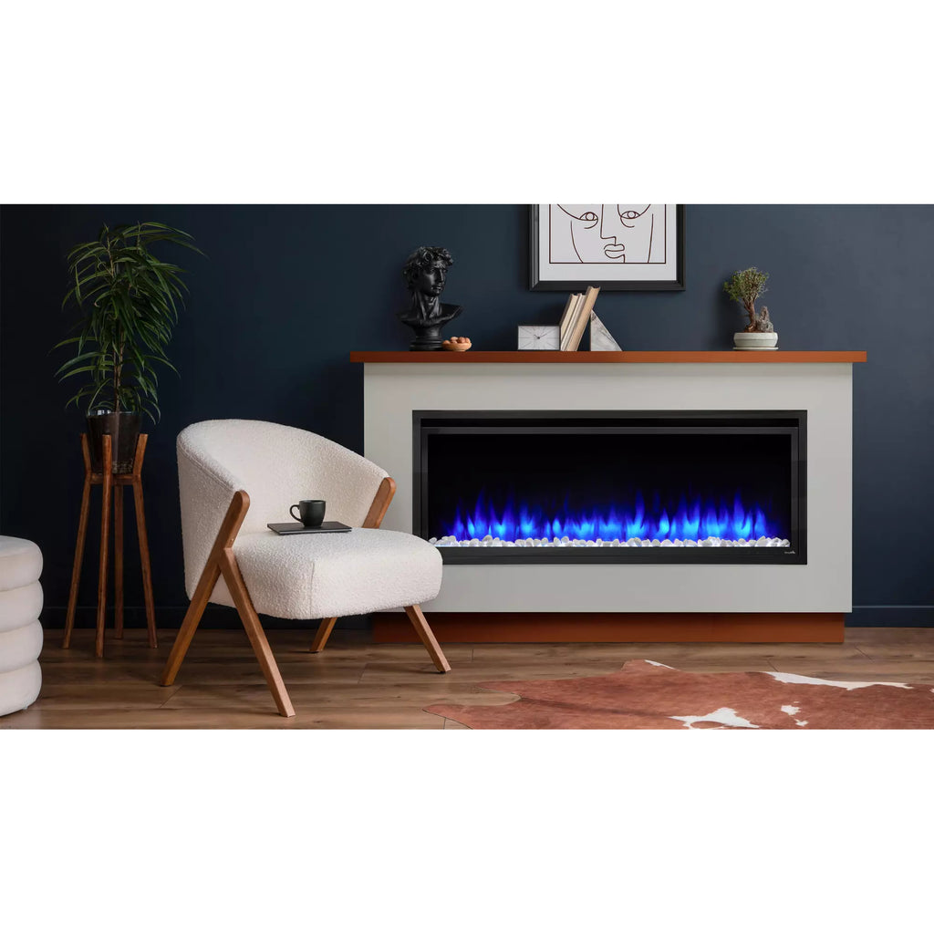 SimpliFire Allusion Platinum 50" Wall Mount/Recessed Linear Electric Fireplace | SF-ALLP50-BK