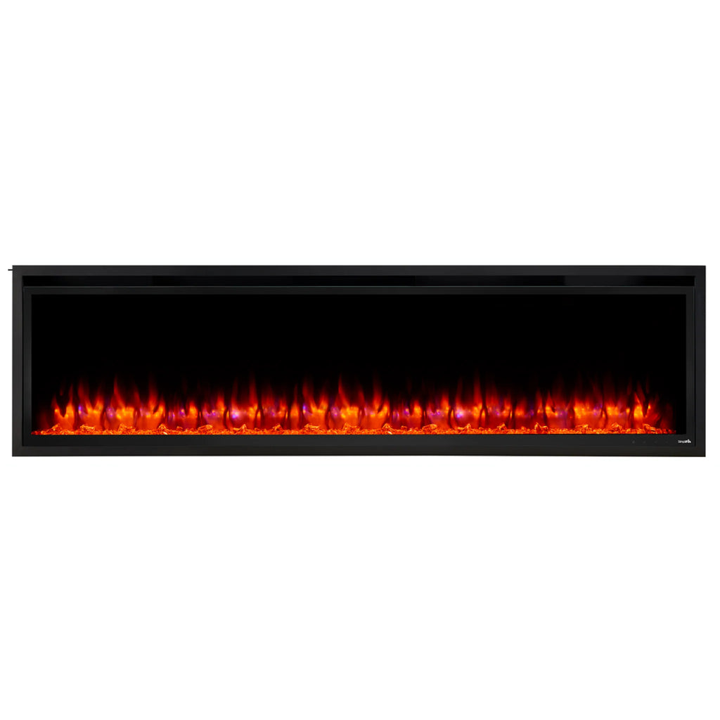 SimpliFire Allusion Platinum 72" Wall Mount/Recessed Linear Electric Fireplace | SF-ALLP72-BK
