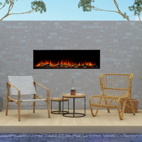 Image of SimpliFire Forum Outdoor 55" Built-In/Recessed Linear Electric Fireplace | SF-OD55