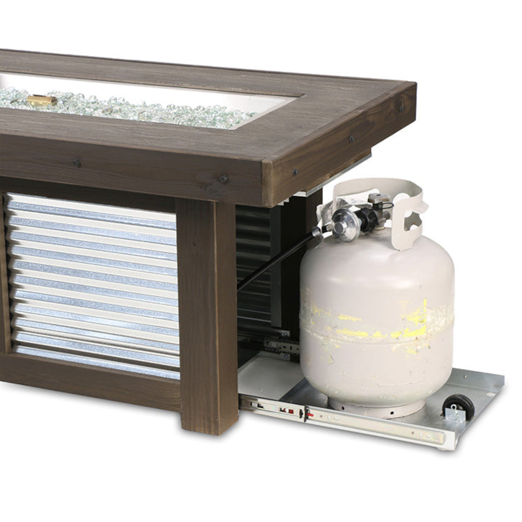 The Outdoor GreatRoom Company Denali Brew Linear Gas Fire Pit Table | DENBR-1242