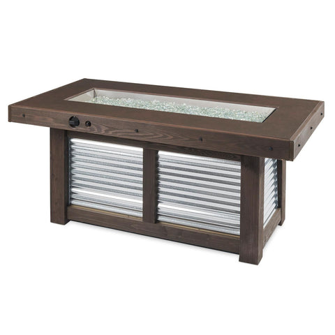 Image of The Outdoor GreatRoom Company Denali Brew Linear Gas Fire Pit Table | DENBR-1242