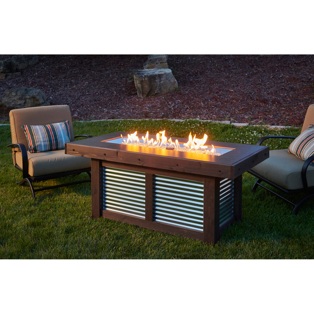 The Outdoor GreatRoom Company Denali Brew Linear Gas Fire Pit Table | DENBR-1242