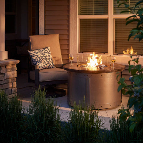 Image of The Outdoor GreatRoom Company Edison Round Gas Fire Pit Table | ED-20