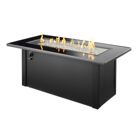 Image of The Outdoor GreatRoom Company Monte Carlo Linear Gas Fire Pit Table | MCR-1242-BLK-K