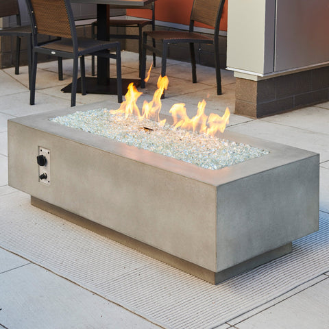 Image of The Outdoor GreatRoom Company Natural Grey Cove 54" Linear Gas Fire Pit Table | CV-54