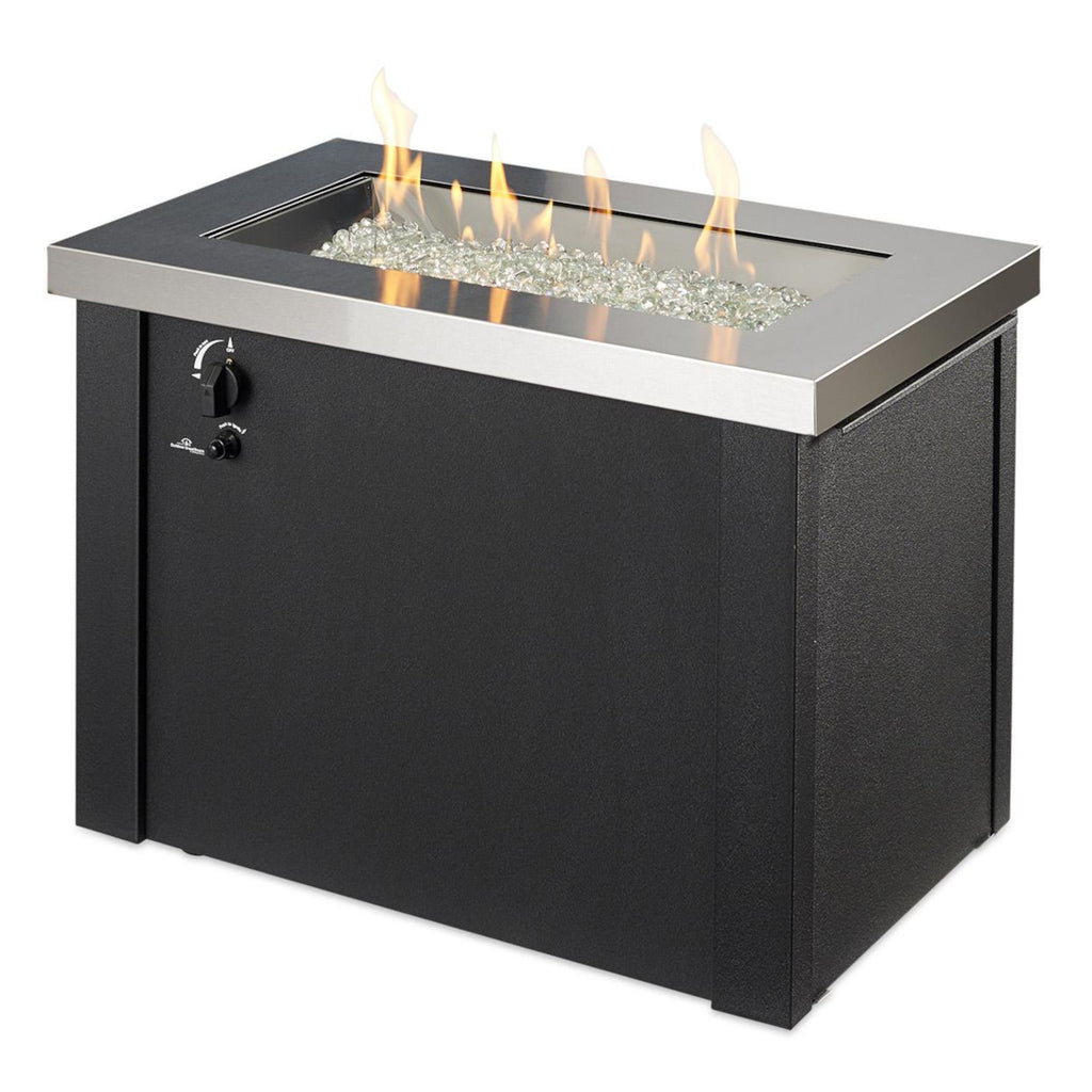 The Outdoor GreatRoom Company Stainless Steel Providence Rectangular Gas Fire Pit Table | PROV-1224-SS