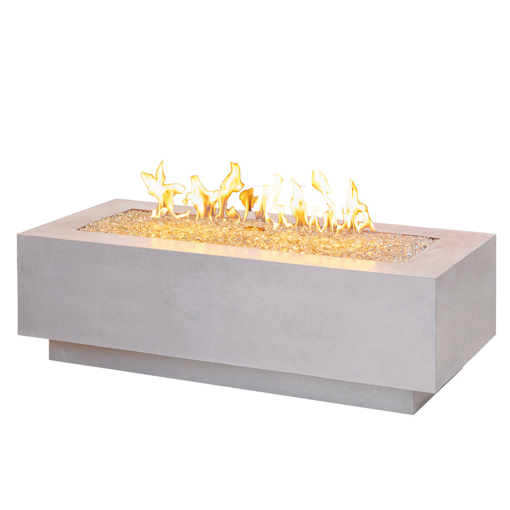 The Outdoor GreatRoom Company White Cove 54" Linear Gas Fire Pit Table | CV-54WT