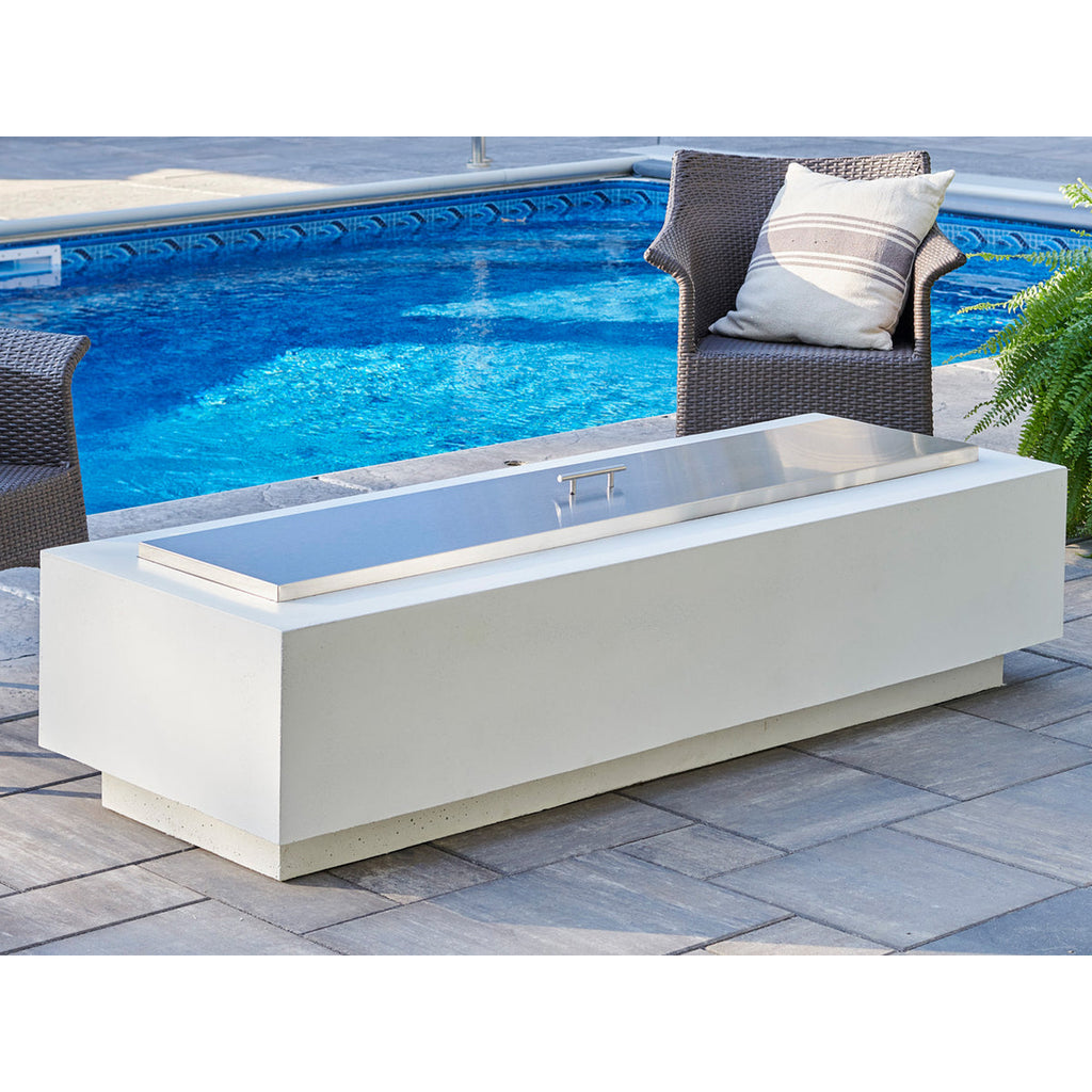 The Outdoor GreatRoom Company White Cove 72" Linear Gas Fire Pit Table | CV-72WT