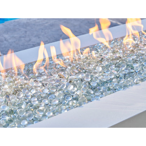 Image of The Outdoor GreatRoom Company White Cove 72" Linear Gas Fire Pit Table | CV-72WT