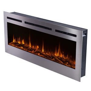 Touchstone Sideline Deluxe Stainless Steel 60" Recessed Smart Electric Fireplace | 86277