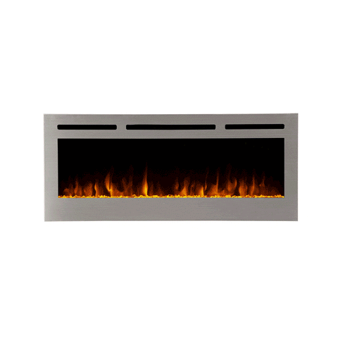 Image of Touchstone Sideline Deluxe Stainless Steel 60" Recessed Smart Electric Fireplace | 86277