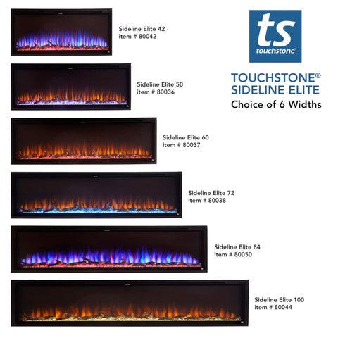 Image of Touchstone Sideline Elite 84" Linear Flush Mount WiFi Enabled Smart Electric Fireplace - (Alexa / Google Compatible) | 80050