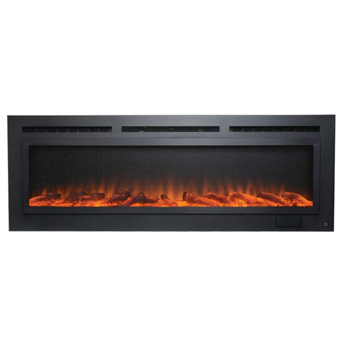Image of Touchstone The Sideline Steel Mesh Screen Non Reflective 60 Inch Recessed Electric Fireplace | 80047